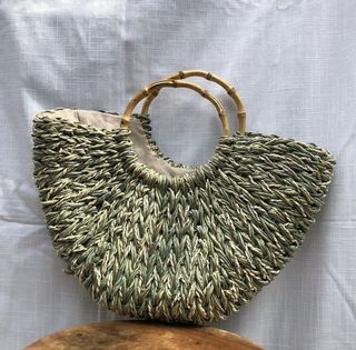 Native Handwoven Pistachio Green Beach Bag