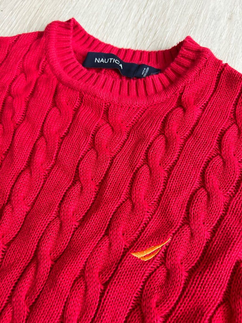 Red nautica shop sweater