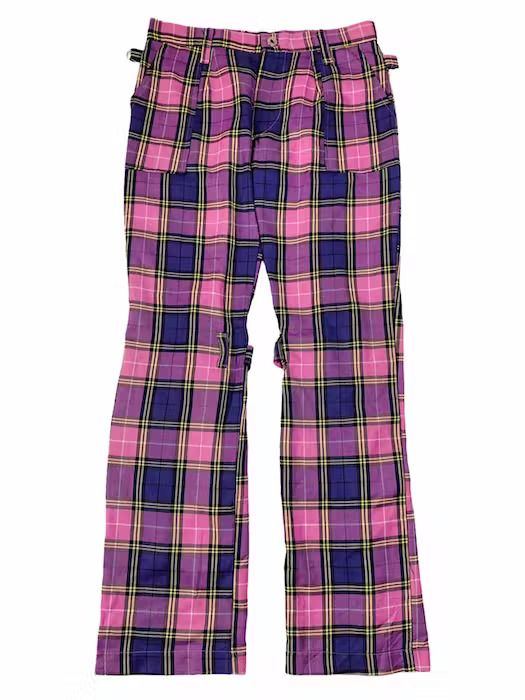 90s〜 LACOSTE plaid baggy slacks Vintage LACOSTE Pants Plaid Pattern Authentic Rare Casual