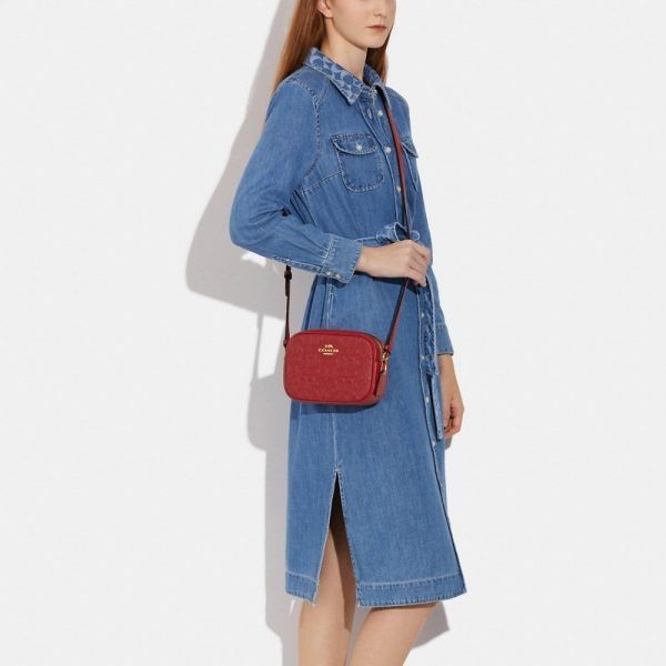 Coach camera bag in signature hotsell leather