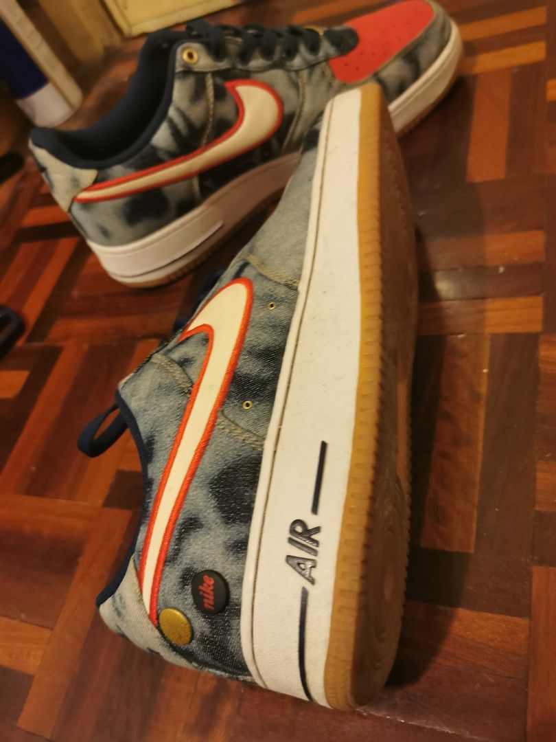 Nike air force 1 low acid wash denim hot sale