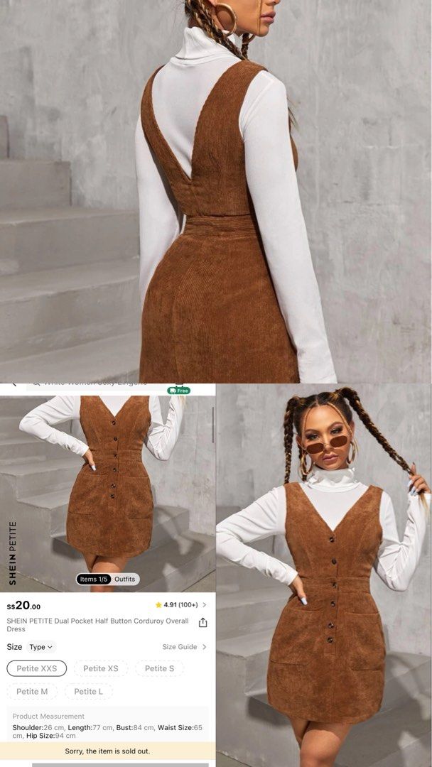 Petite store overall dress