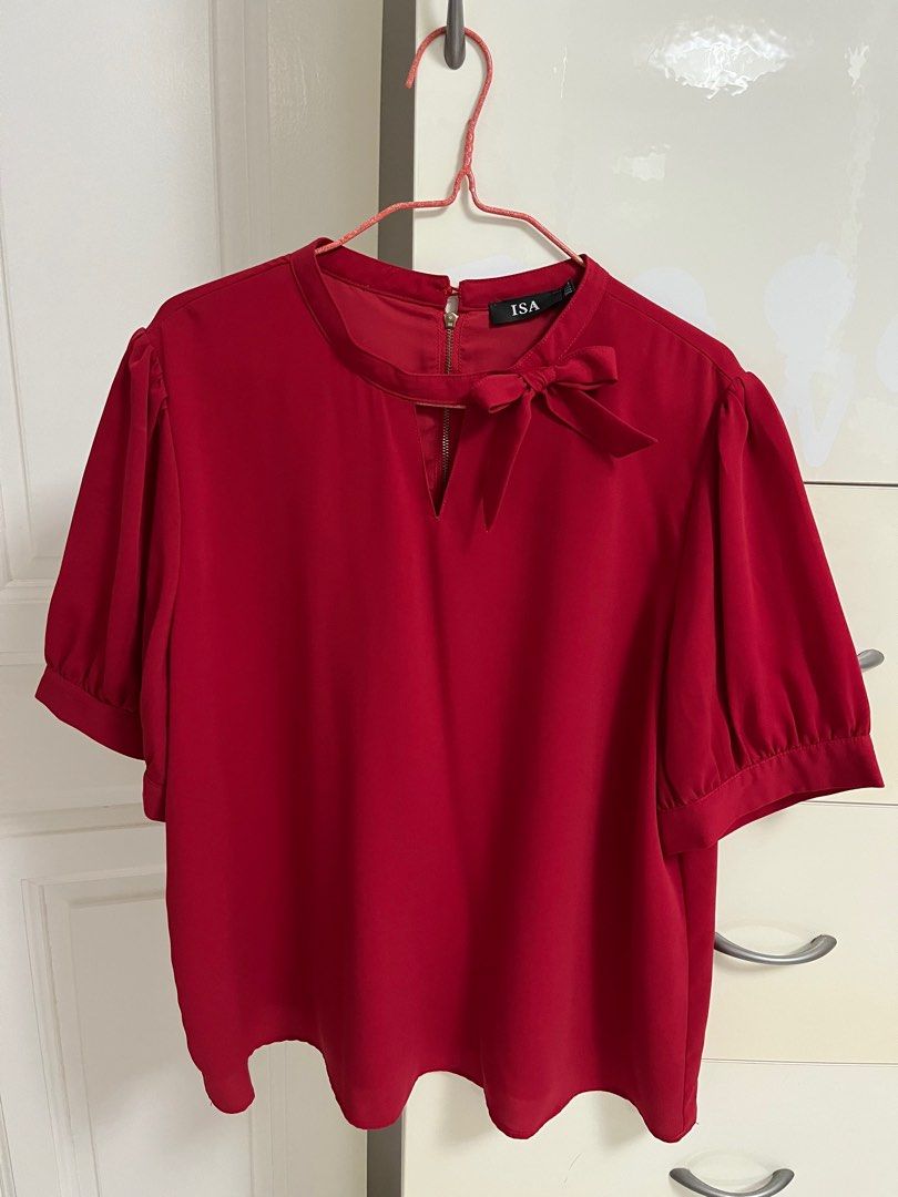 Red plus size top top