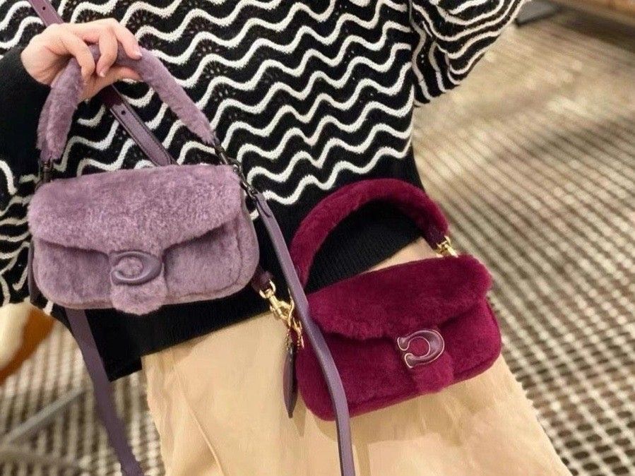 Coach shearling sale tabby