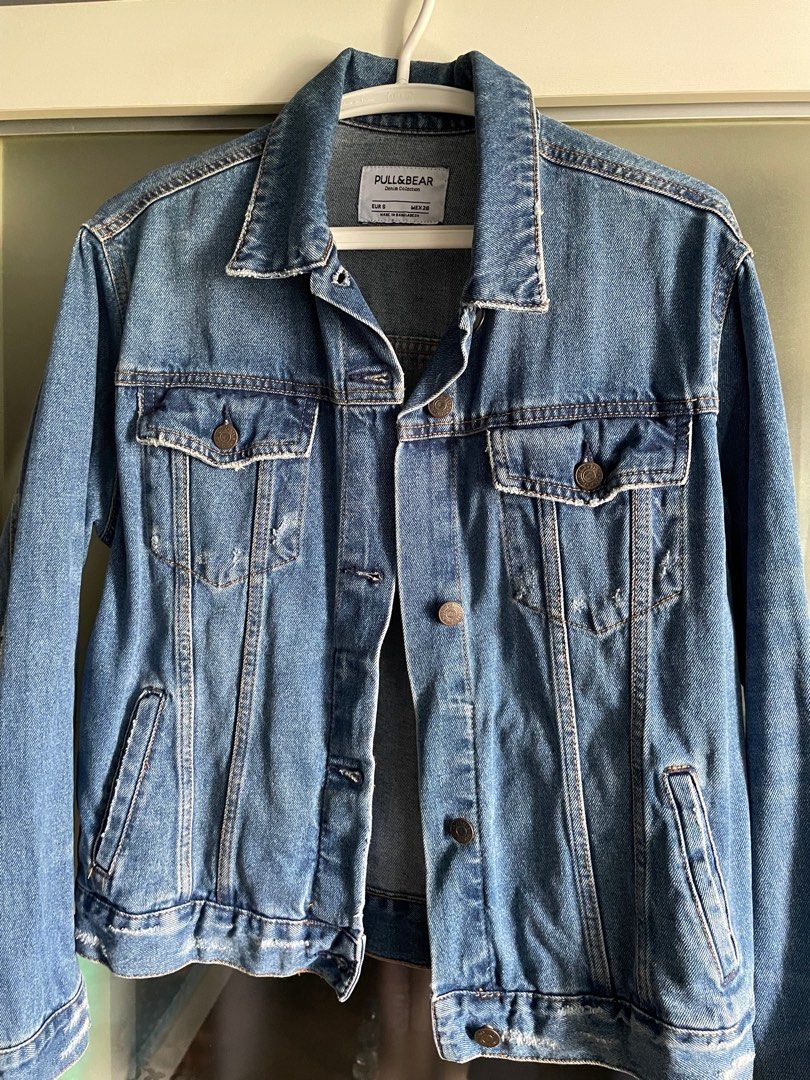 Pull&bear oversized denim jacket hotsell