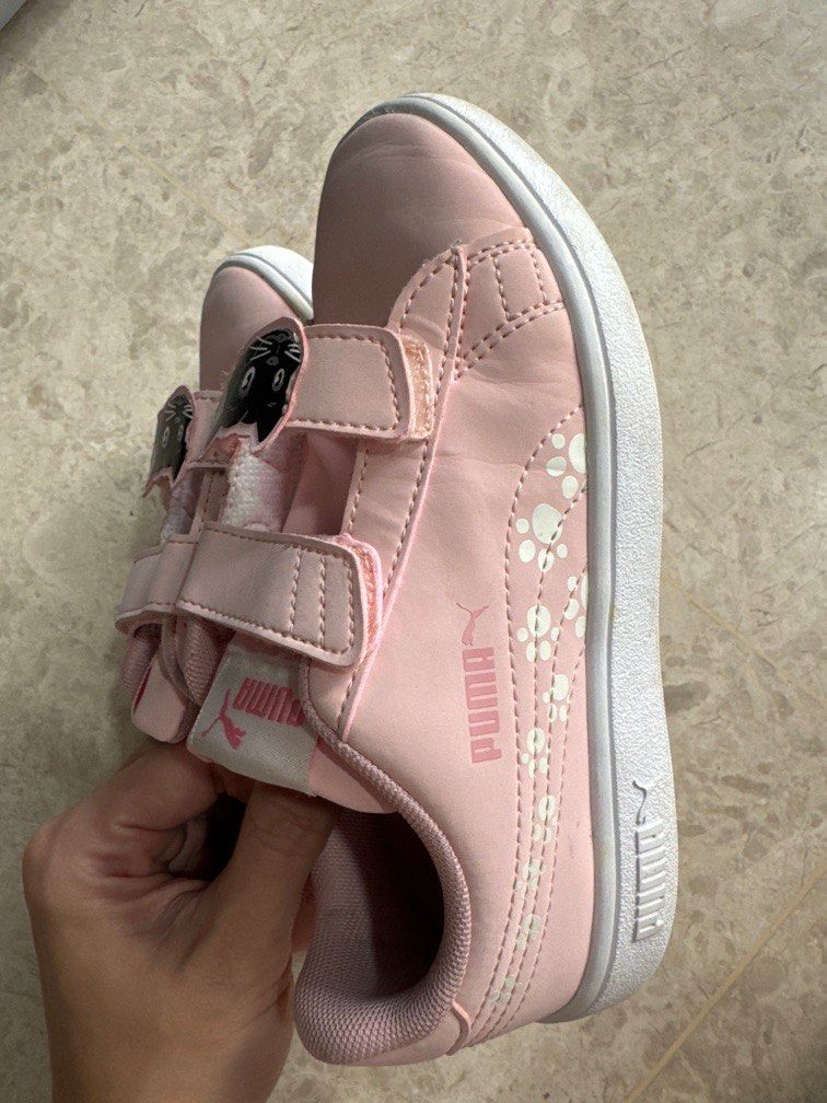 Puma Smash V2 Pink Sneakers for Kid Luxury Sneakers Footwear on Carousell