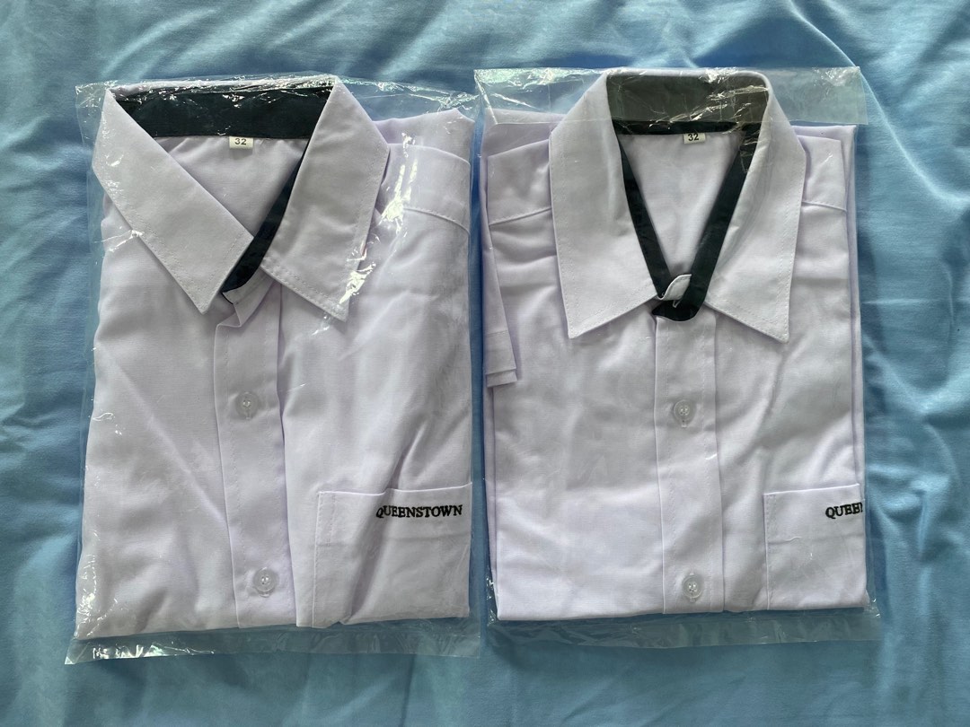 Queenstown uniform white shirt, Women's Fashion, Tops, Shirts on Carousell