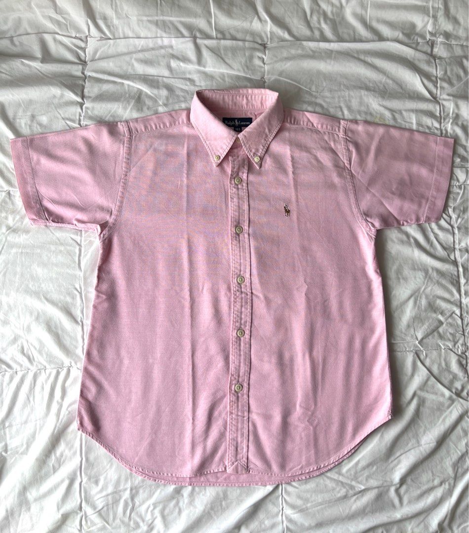 Ralph lauren pink short on sale sleeve shirt