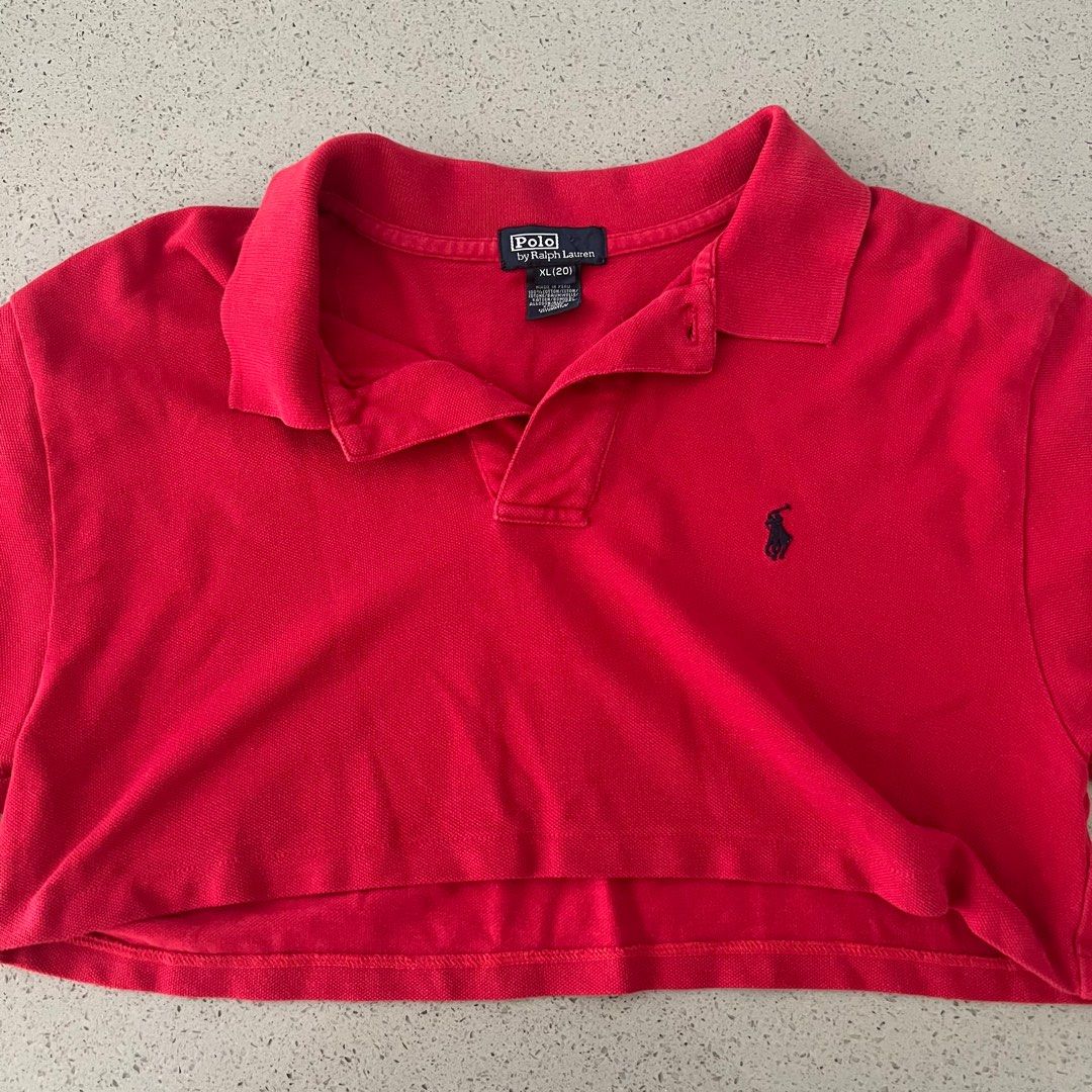Ralph Lauren Polo Red Reworked Crop Top