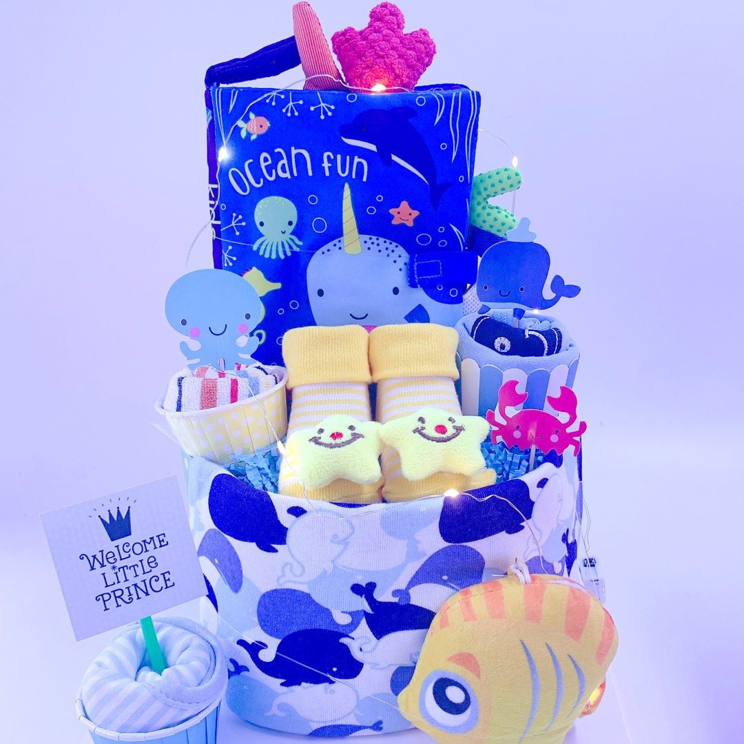 Ready stock Baby Cloth book Diaper Cake (Ocean world ), Babies