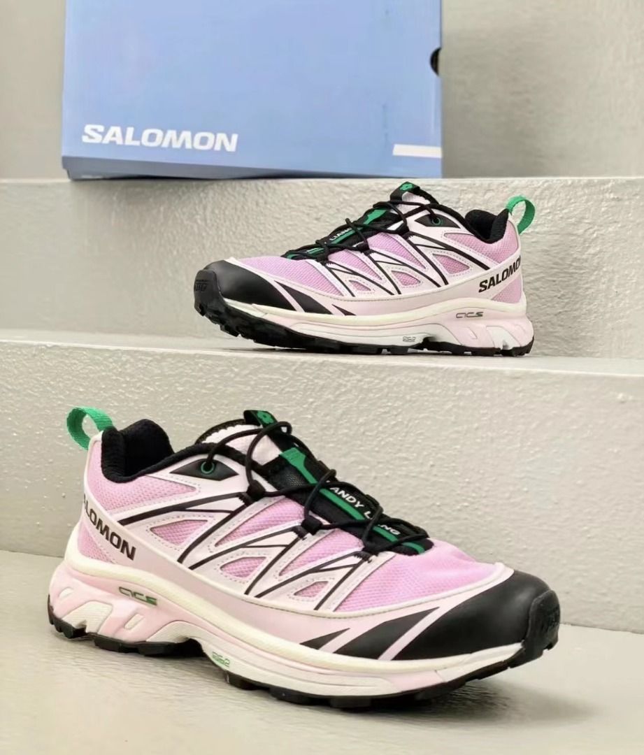 😊Sandy Liang x Salomon XT-6 Expanse 跑步鞋白粉紫男女通用款, 女裝