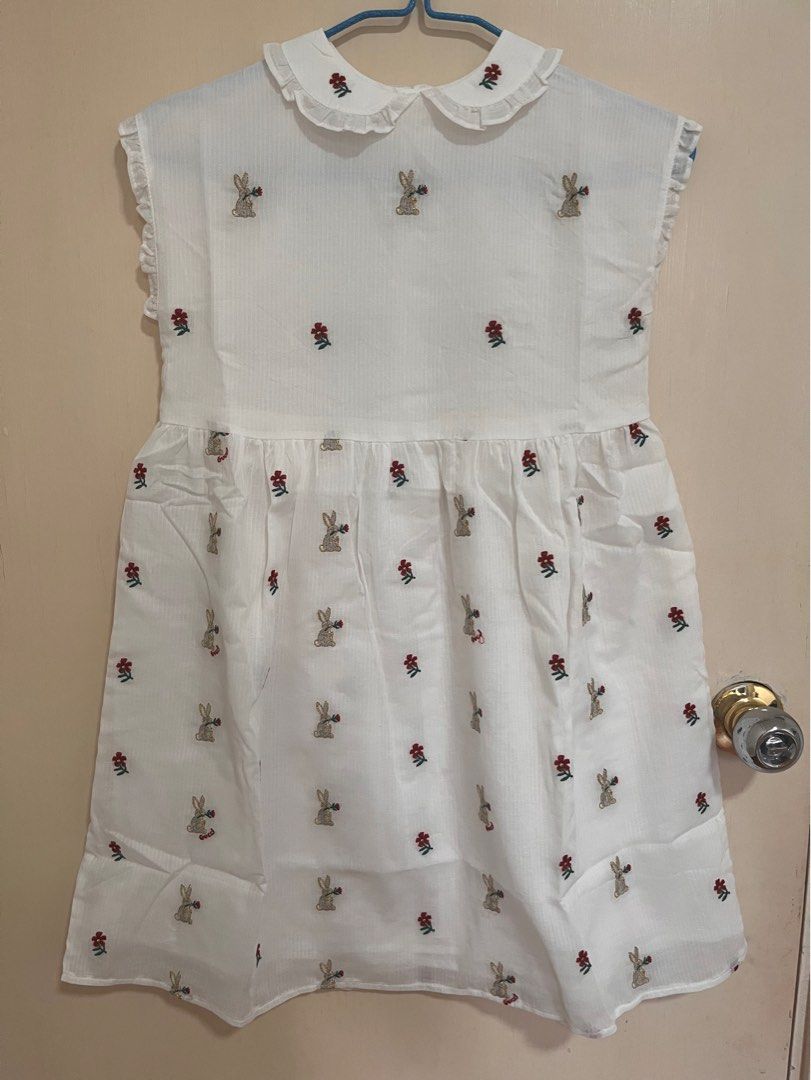 Girls white outlet embroidered dress