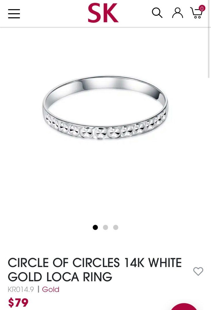 White gold circle ring cheap