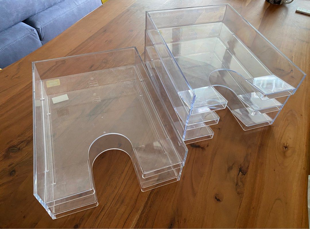 Stackable and elegant document trays (Category: Storage Boxes & Baskets) located in Singapore. Submitted by ytemp123 (Listing ID 1262582114, Image 1). Description: Stackable and elegant five document trays to help you better organze the documents Original bought at $55. .