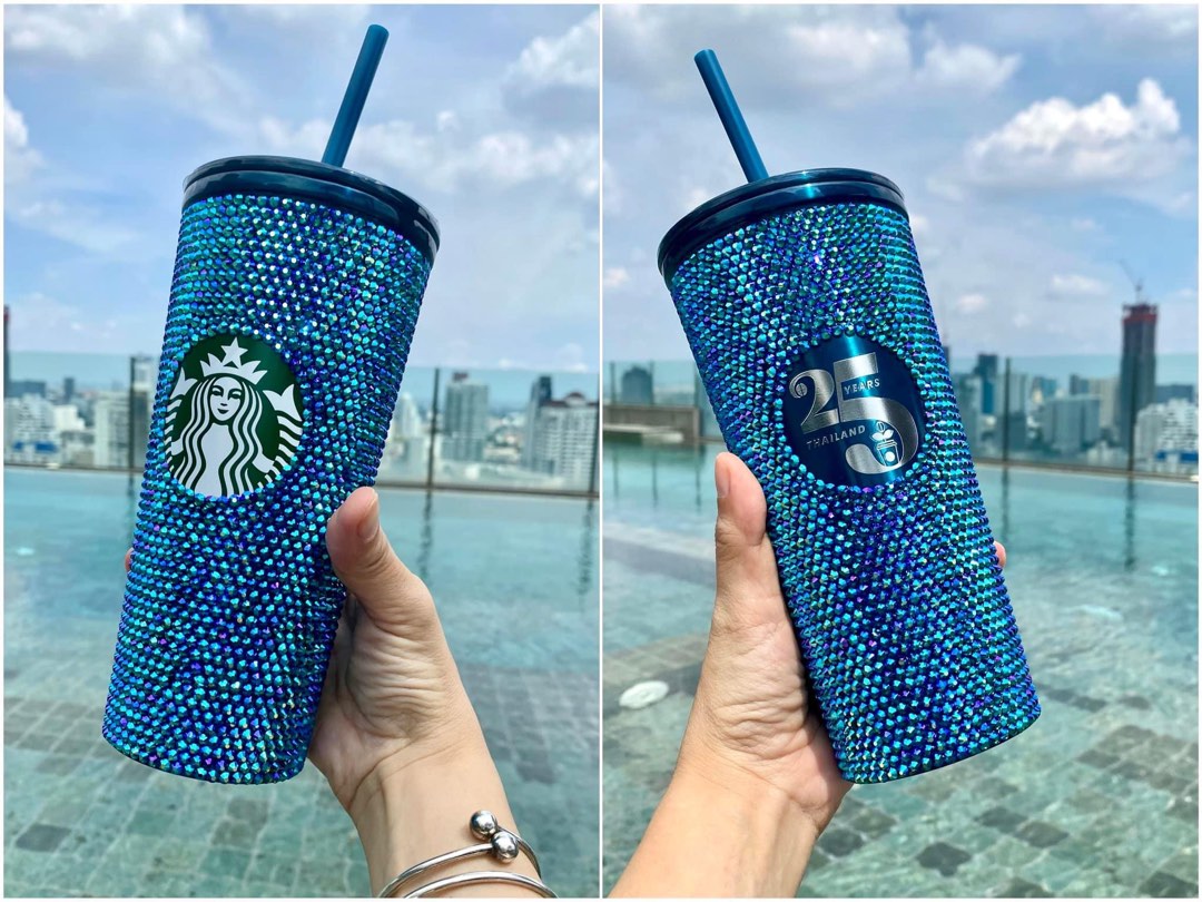 Starbucks Thailand 2023 25th Anniversary Limited Blue Bling Cold Cup