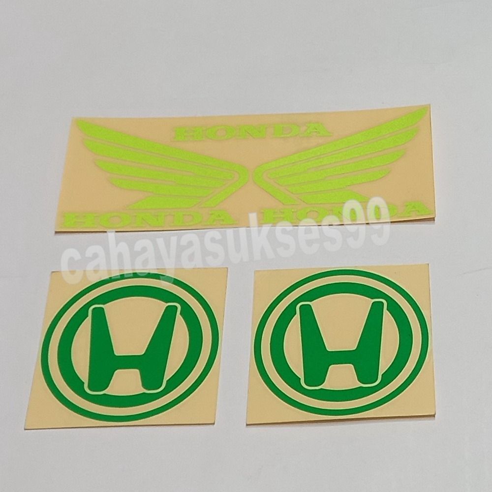 Sticker Cutting Sayap Honda Hijau Stabillo 18cm Big Size Stiker Tangki ...