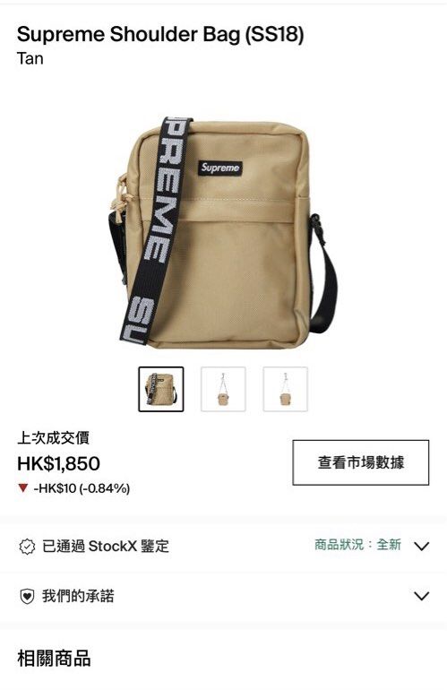 Supreme ss18 shoulder bag 斜咩袋卡其色Tan Khaki WTAPS DICKIES