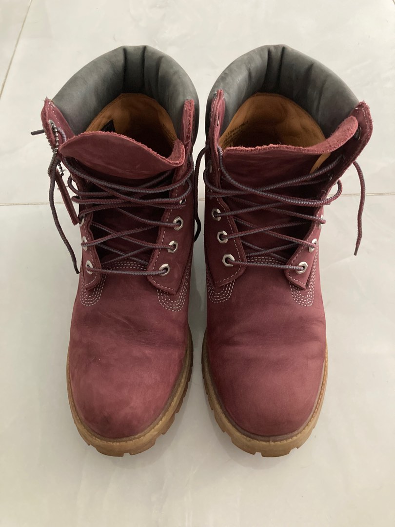 Maroon timberland new arrivals boots mens