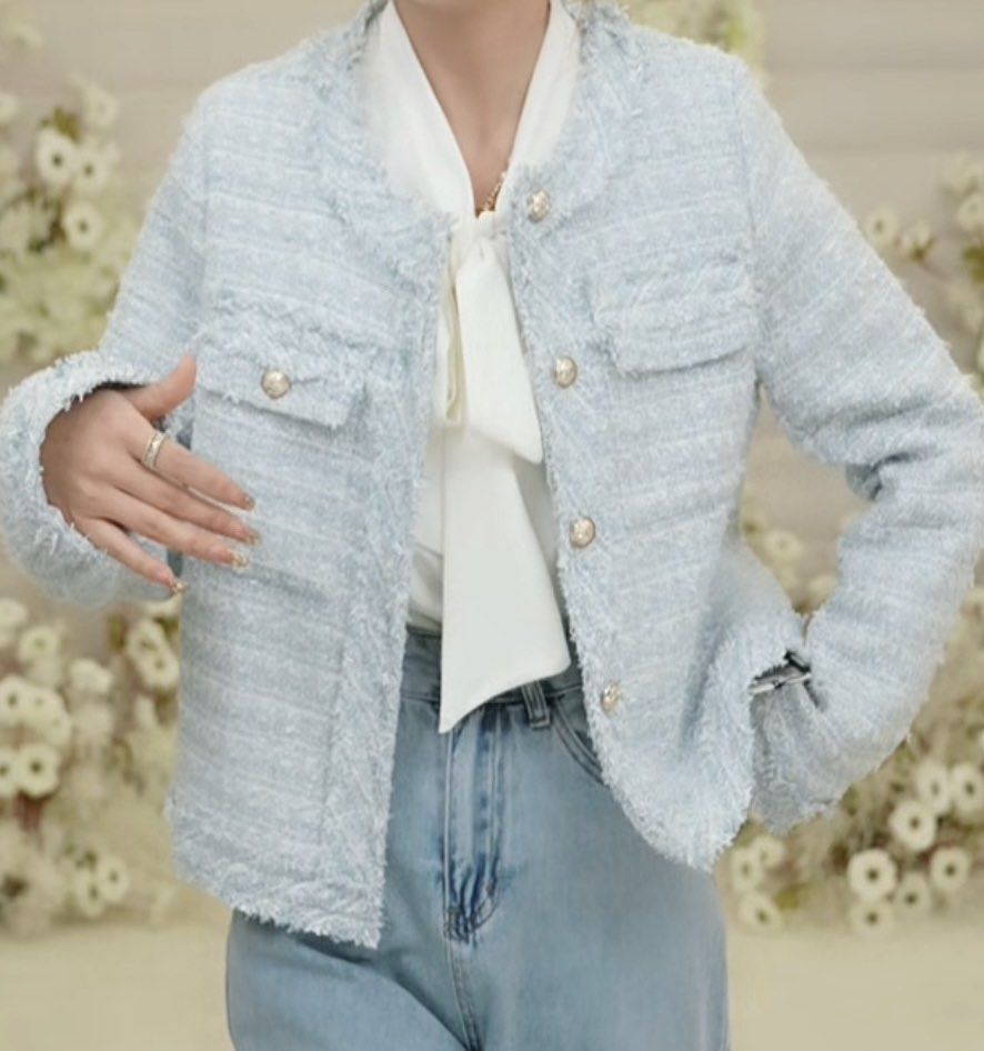 White tweed jacket womens store