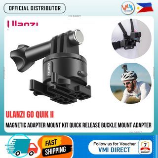 Ulanzi Go Quick II Magnetic Adapter Mount Kit Quick Release Buckle Mount Adapter with Locking Pins for Go Quick II Tripod and Monopod Combo Switch Adapter Base Mount for GoPro Hero 11/10/9/8/7/6/5 Accessories Magnetic Suction Quick Connect - VMI Direct