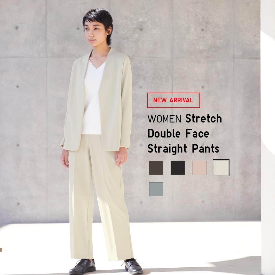 UNIQLO Stretch Double Face Straight Pants, Women's Fashion, Bottoms, Other  Bottoms on Carousell