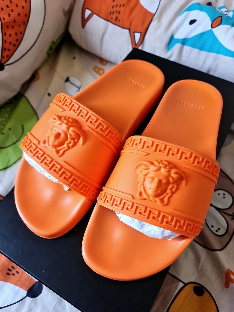 Orange versace slides top