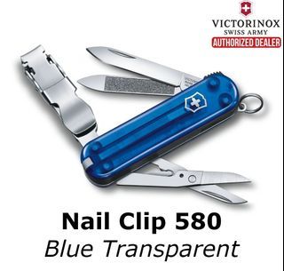 VICTORINOX NAIL CLIP 580 BLUE TRANSPARENT 0.6463.T2