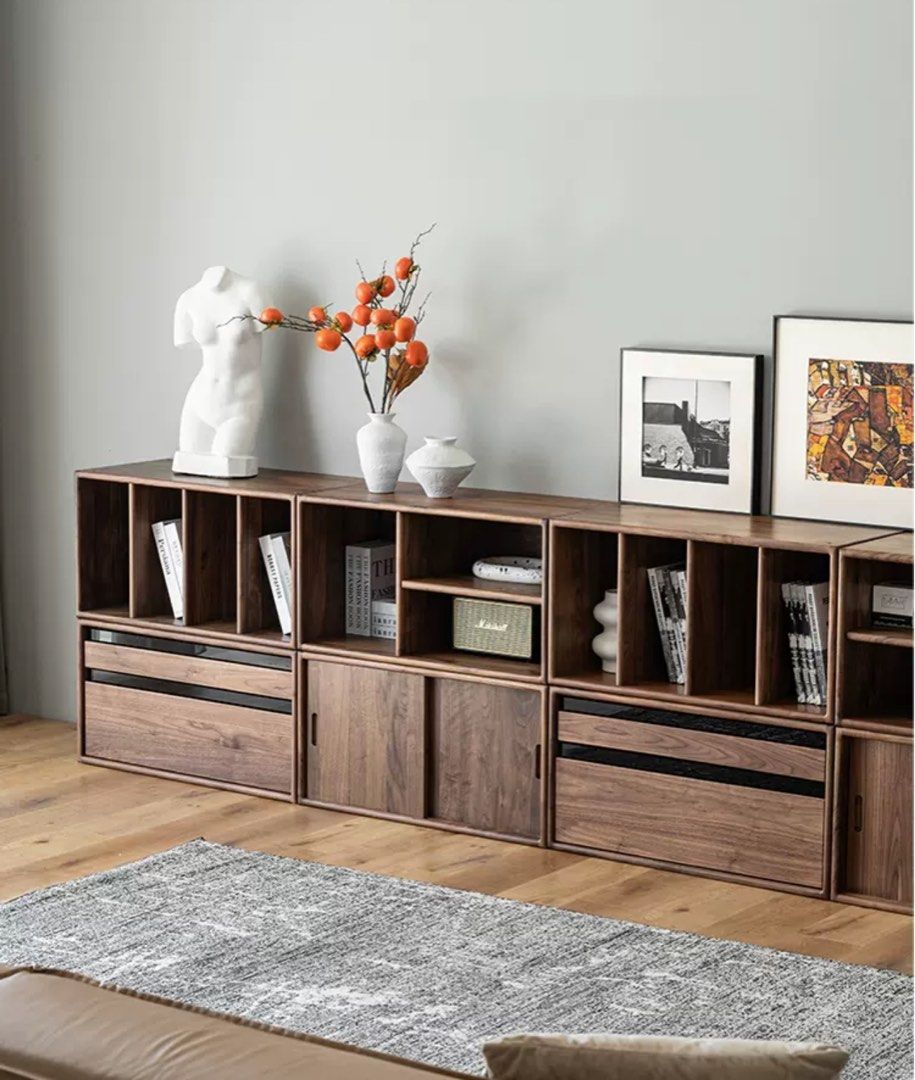 VODA Rustic Solid Wood Modular Shelf, Furniture & Home Living ...