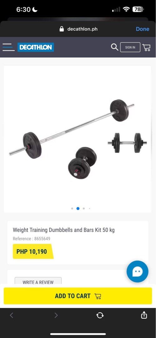 Weight training dumbbells and bars kit top