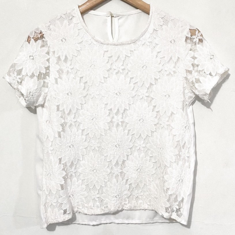 white lace shirt