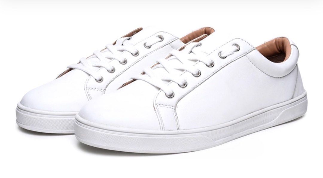 White leather sneakers clearance under 1