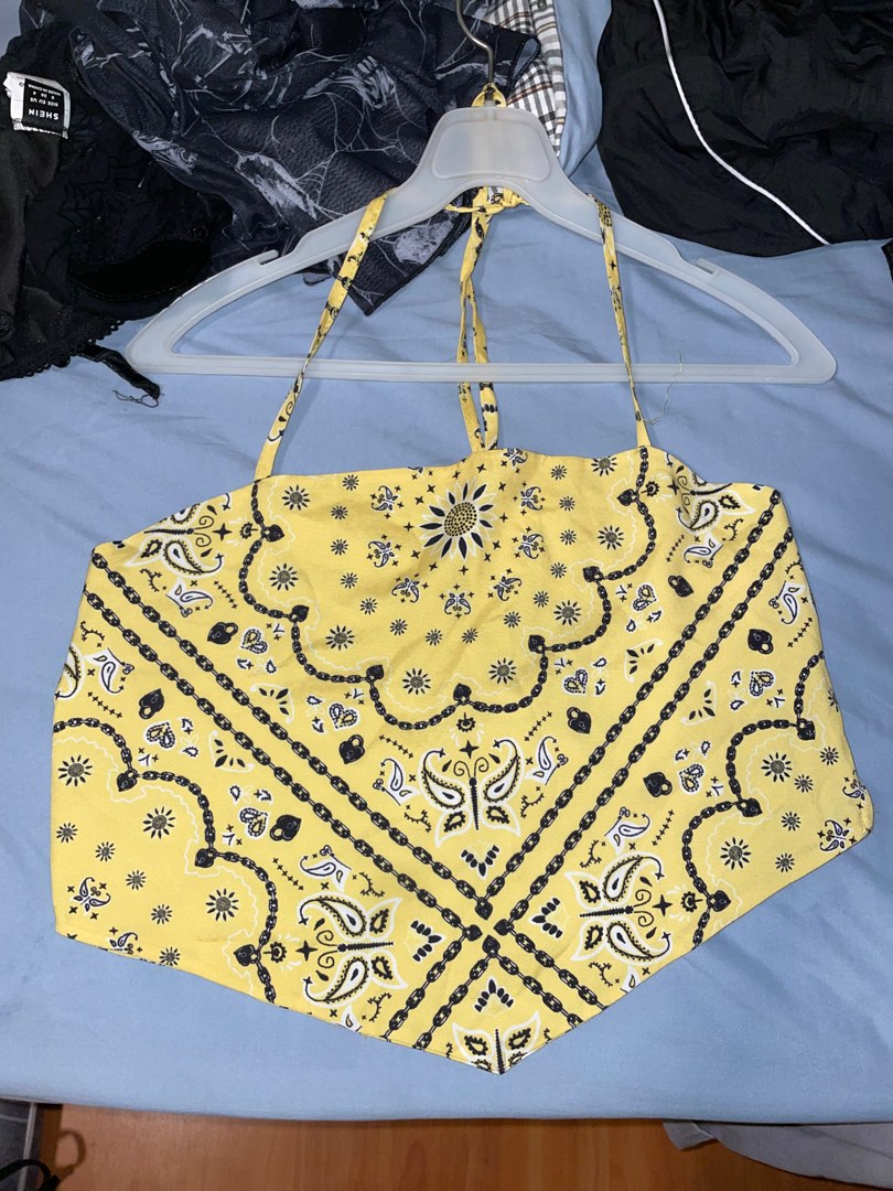 Yellow bandana top, Women's Fashion, Tops, Sleeveless on Carousell