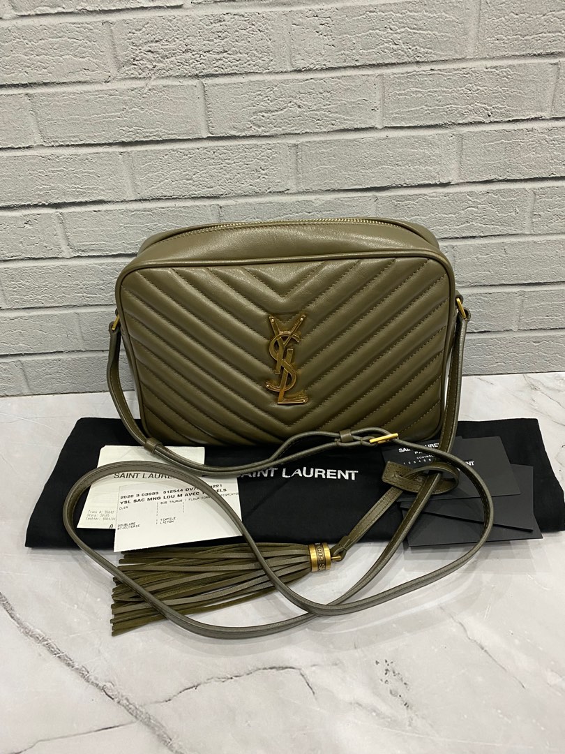 YSL camera bag 2021 green GHW Size 22x15x7 PS120 cm Db,booklet,receipt