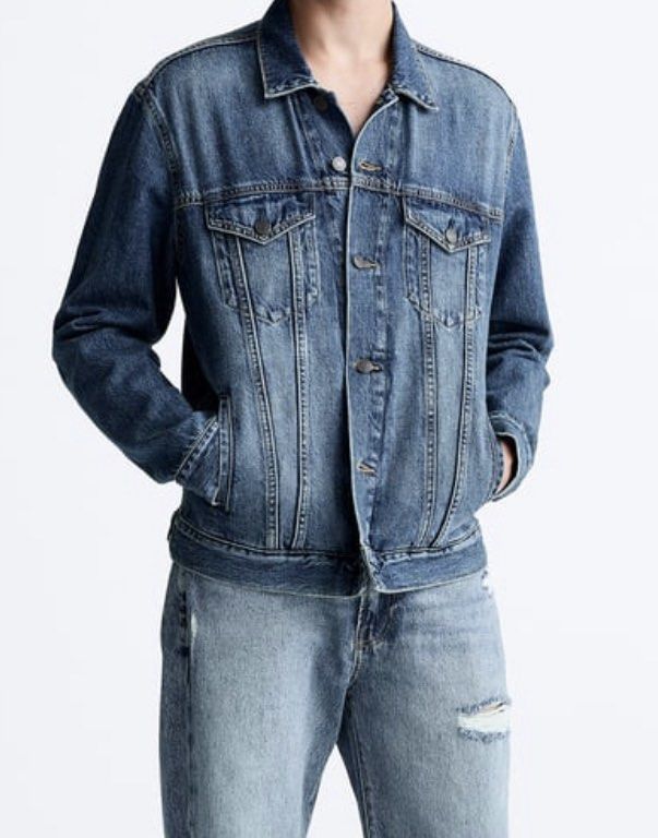 Mens jean jacket on sale zara