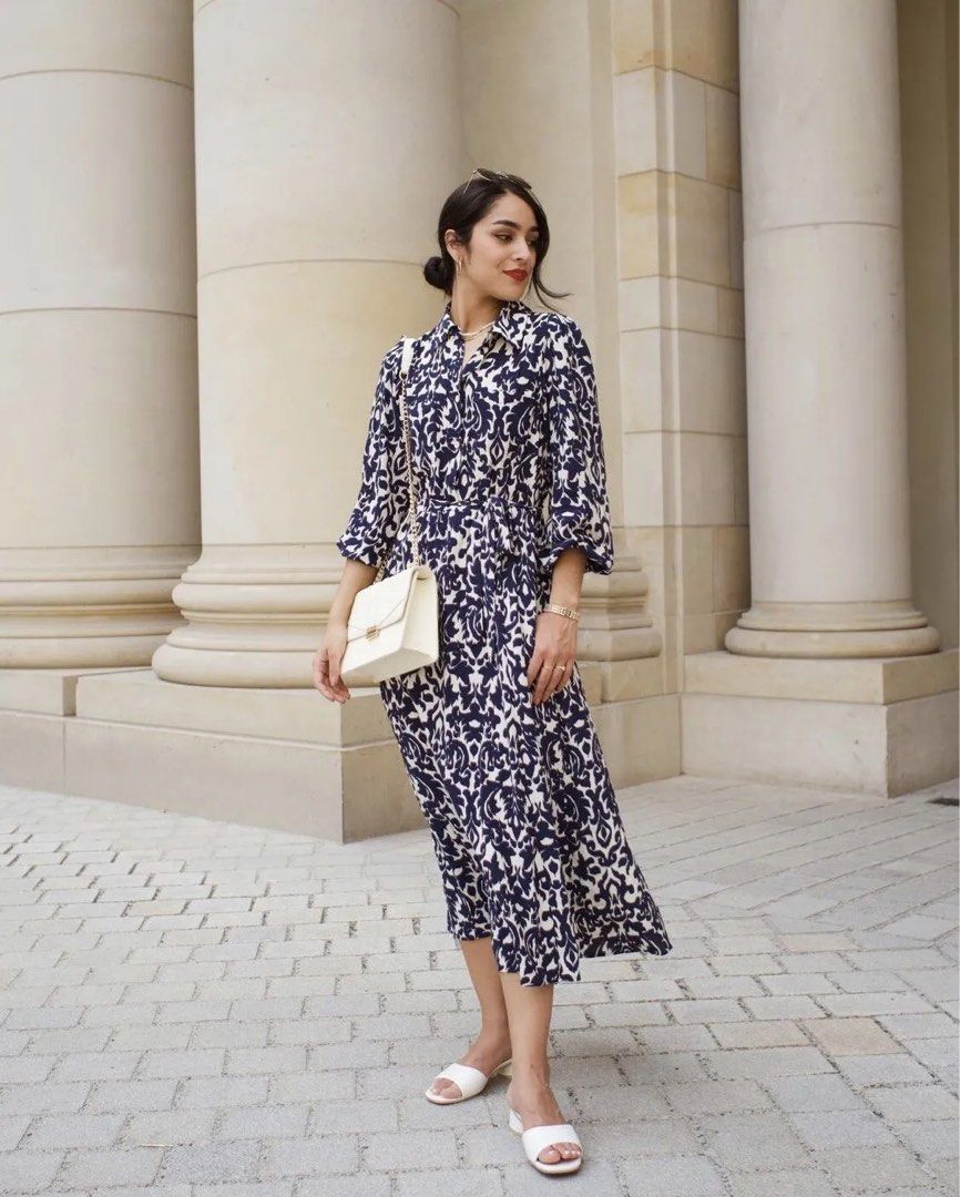 Zara paisley maxi dress discount