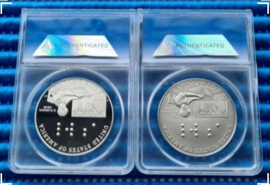 2009 Louis Braille Silver Dollar - Proof PR70