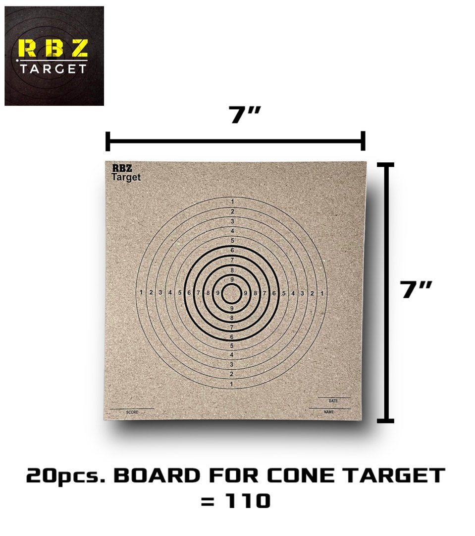 7” Target Board Shooting (Category: Airsoft) located in Manila. Submitted by vin_case (Listing ID 1068775446, Image 1). Description: Indoor/Outdoor Target Board Shooting 20pcs. = 110 ⚪️ 7” Length x 7” Height x 0.40mm Thick ⚪️ For Airsoft Only ⚪️ High Quality Board ☎️: 0917-793-0752 Shipping: Nationwide.