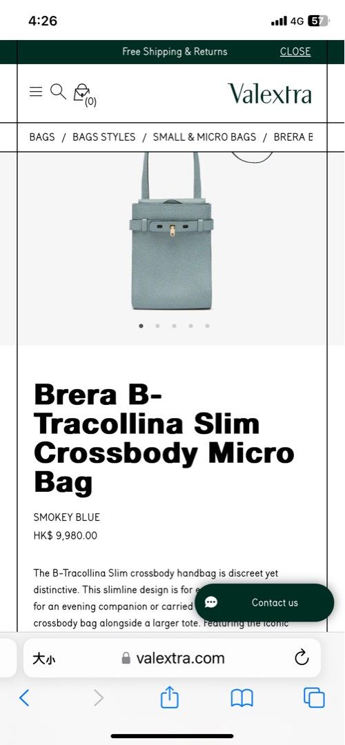 Brera B-Tracollina slim Crossbody micro bag - Smokey Blue