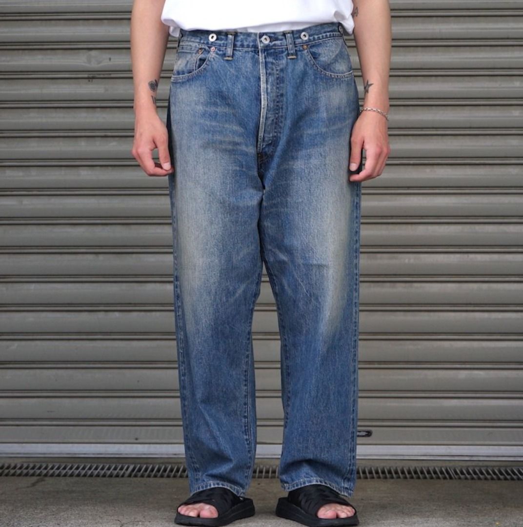 超好看的牛仔褲 日本秒完售 23aw A.PRESSE No.22 Washed Wide Denim Pants size:34