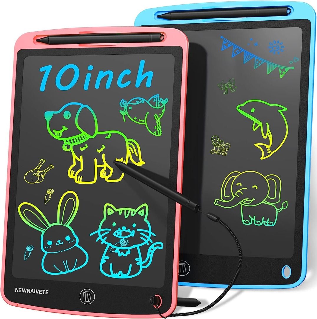 LCD Writing Tablet for Kids, 10 Inch Toddlers Doodle Board, Learning Toys,  Reusable Drawing Pad Travel Essentials, Christmas Birthday Gift for for 3 4  5 6 7 Year Old Girls Boys 