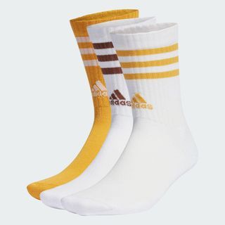 ADIDAS 3-STRIPES 愛迪達中筒襪 運動襪 白色襪子 黃色襪子 3 雙入 IJ8255
