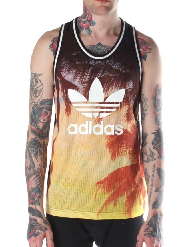 ADIDAS ORIGINAL ALLOVER PALM TANK TOP Men s Fashion Activewear