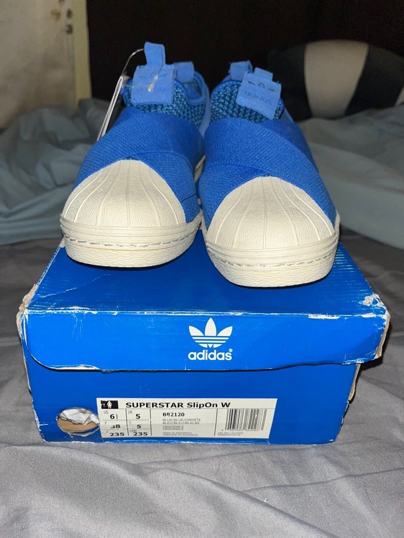 Original superstar top slip on bleu