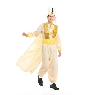 For RENT: Adult / Teen Aladdin Arabian Prince Costume  Feather Hat Suits Halloween Party Costume Outfits Aladdin