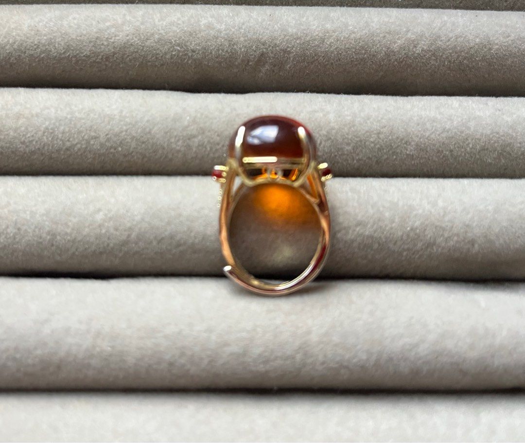 Gold amber ring cheap