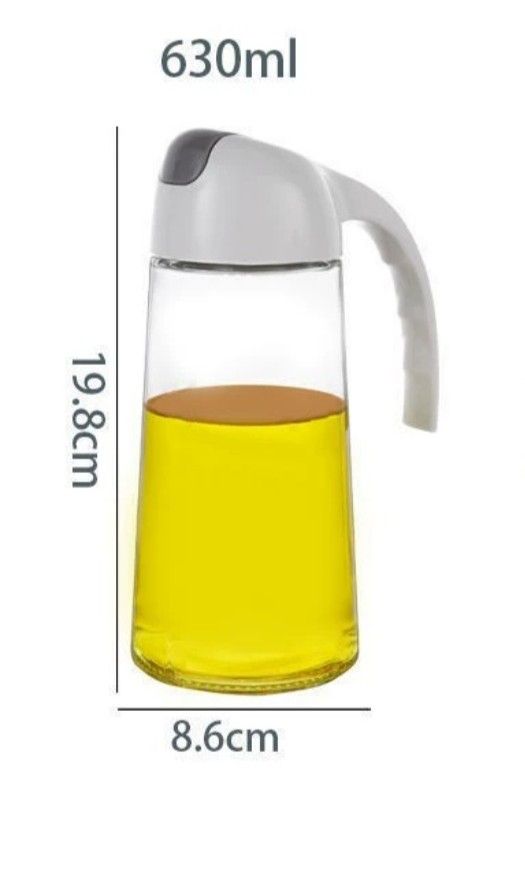 630ml Non-drip Glass Oil Dispenser With Automatic Cap Opening And