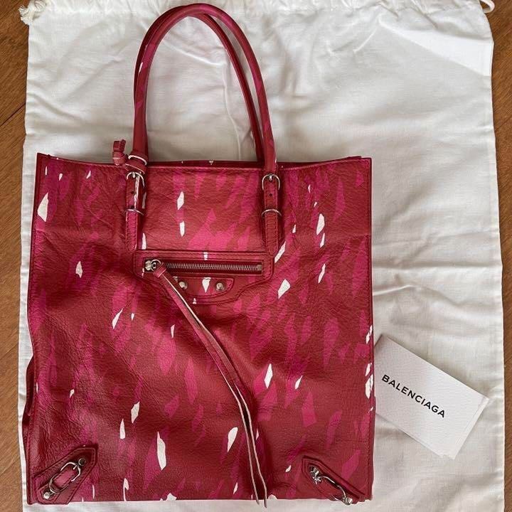 Balenciaga Yellow Python Leather Paper A5 Tote Bag at FORZIERI