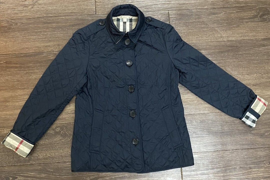 Black Burberry Brit Quilted Jacket Women s Fashion Coats