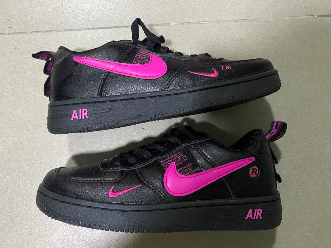 Black pink Nike Air Force Women s Fashion Footwear Sneakers on
