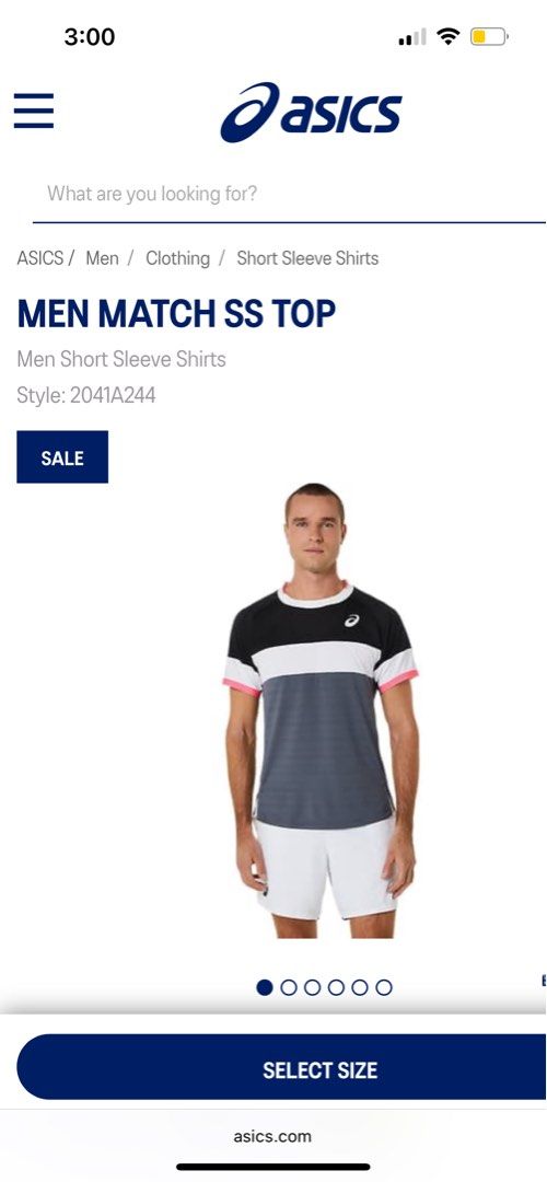asics tennis tops